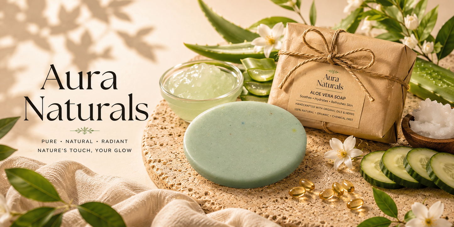 Aloe Vera Soap for Face & Body | Hydrating, Soothing & Gentle Cleansing Bar
